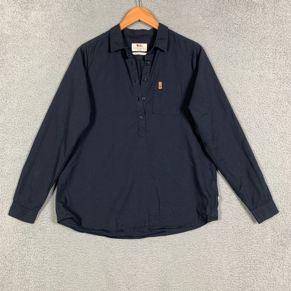 Fjallraven Tops - FjallRaven Kiruna Lite Shirt Women's Small Navy Long Sleeve Popover Comfort Fit